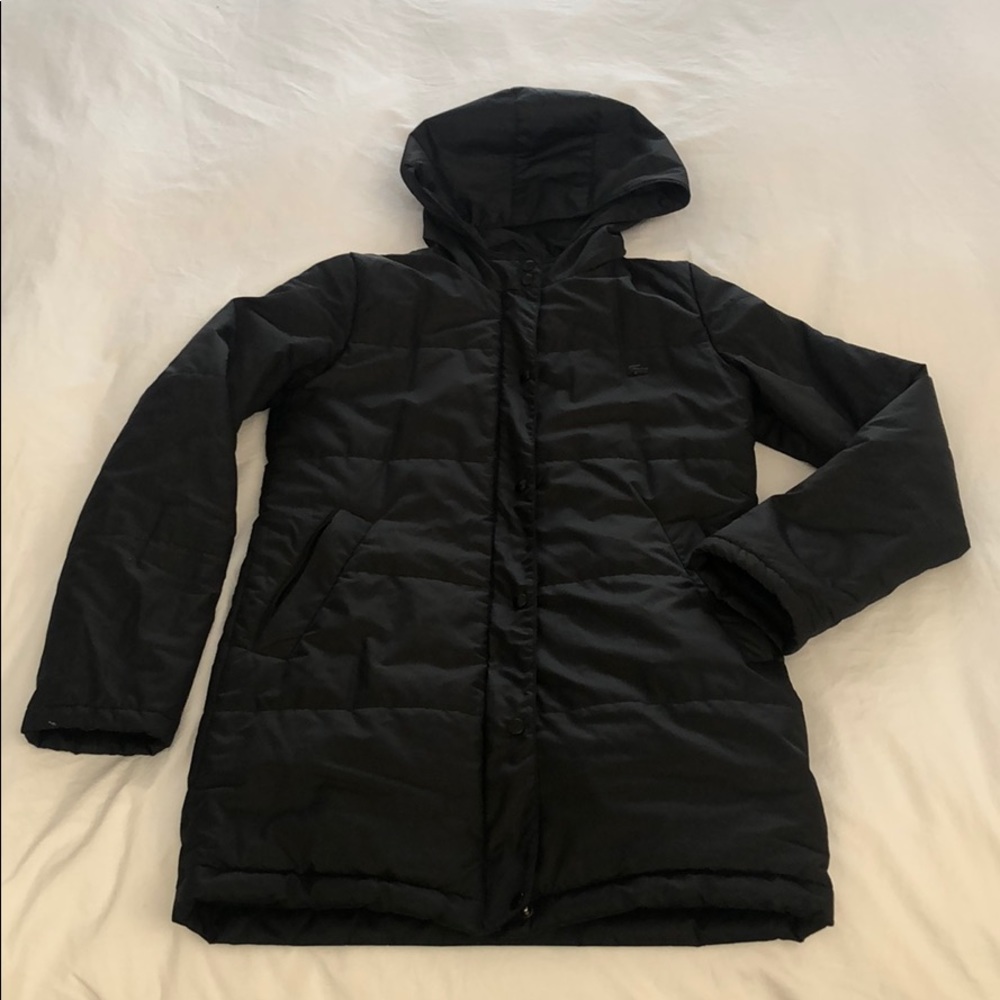 LACOSTE DESIGNER COAT BLACK SIZE 34 women